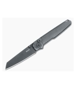 MKM Miura Button Lock Folder Dark Stonewash Integral Ti Handle Dark Stonewash M390 Blade MI-TDSW - MKM-MI-TDSW 1
