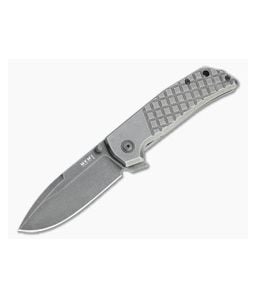 MKM Mikita x Terzuola Maximo Dark Stonewashed M390 Titanium Frame Lock Flipper MM-TDSW - MKM-MM-TDSW 1