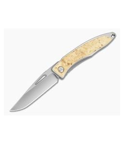 Chris Reeve Mnandi Box Elder Burl Wood Polished Titanium MagnaCut Frame Lock Knife (2.75" Blade) MNA-1008-027 - CRK-MNA-1008-027 1