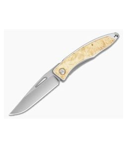 Chris Reeve Mnandi Box Elder Burl Wood Polished Titanium MagnaCut Frame Lock Knife (2.75" Blade) MNA-1008-038 - CRK-MNA-1008-038 1