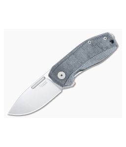 LionSteel Nano Frame Lock Flipper Black Canvas Micarta Handle Satin MagnaCut Drop Point NA01-CVB - LS-NA01-CVB 1