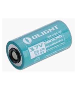 Olight RCR123A 550mAh 3.7V Protected 16340 Lithium Ion (Li-ion) Button Top Battery - OL-ORB-16C05-10C 1