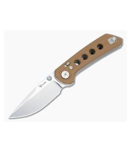 Reate PL-XT Pivot Lock Tan G10 Stonewashed Nitro-V - RK-PL-XT-TAN-SW 1
