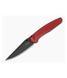 Protech Avalon Peace Neighbor Red Knurled Aluminum MagnaCut Black DLC Button Lock Folder (4.25" Blade) PN1103-RED - PT-PN1103-RED 1