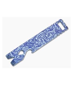 Qerim 37 V4 Worker Titanium Pry Tool Blue Anodized Filigree Engraved 023 - QRM-023 1