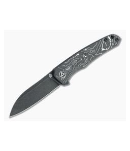 QSP Knives Otter Black Stonewashed S35VN Silver Foil Carbon Fiber Liner Lock Flipper QS140-A2 - QS-140-A2 1