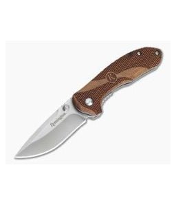 Remington Heritage Series Medium Drop Point Liner Lock Wood Handled Folder R40002 - RM-R40002 1