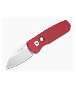 Protech Runt 5 Auto Red Handle Satin Magnacut Wharncliffe - PT-R5300-LTD-RED 1