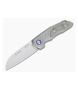 MKM Mikita Root Anso M390 Green Canvas Micarta Inlaid Titanium Slip Joint Folder RT-GCT - MKM-RT-GCT 1