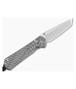 Chris Reeve Small Sebenza 31 Left Hand Tanto Forever Flag Glass Blasted Titanium MagnaCut Folding Knife (2.94" Blade) S31-1511 - CRK-S31-1511 1
