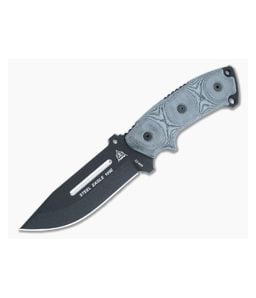 TOPS Knives Steel Eagle 105E Black Linen Micarta Handles Traction Coated 1095 Hunter's Point Blade - TP-105E 1