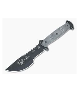 TOPS SXS Skullcrusher's Xtreme Sidekick Fixed Blade Black Micarta Coated 1095 SXS-01 - TP-SXS-01 1