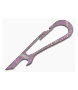 SK Knives Large DeCAPitator Pink/Grey Anodized Titanium Bottle Opener - CU-TIDCP30 1