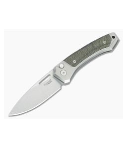 LionSteel Twain Gray Titanium & Green Micarta - LS-TW-GY-CVG 1