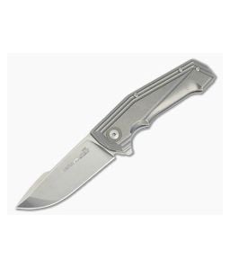 Viper Larius Stonewashed M390 Liner Lock Flipper Milled Titanium V5960TI - VK-V5960TI 1