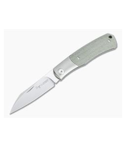 Viper Hug Thiel Design Satin M390 One Bolster Green Micarta Slip Joint Knife V5992CG - VK-V5992CG 1
