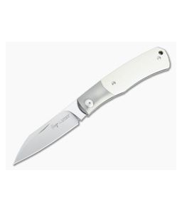 Viper Hug Thiel Design Satin M390 One Bolster Ivory G10 Slip Joint Knife V5992GI - VK-V5992GI 1