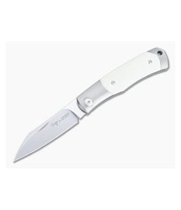 Viper Hug Thiel Design Satin M390 Two Bolsters Ivory G10 Slip Joint Knife V5994GI - VK-V5994GI 1