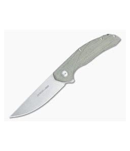 Viper x Anso Orso 2 Flipper Stonewashed LO-QPM 20-4 Green Micarta Titanium Folder V5998CG - VK-V5998CG 1
