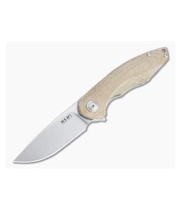 MKM Mikita x Vox Timavo Stonewashed M390 Natural Micarta Liner Lock Flipper VP02-NC - MKM-VP02-NC 1