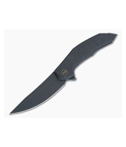 WE Merata Limited Edition Frame Lock Flipper Black Stonewash 20CV Black Titanium WE22008A-1 - WE-WE22008A-1 1