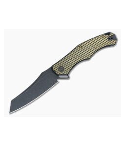 WE Knives RekkeR Frame Lock Flipper Golden Black Titanium Handle WE22010G-3 - WE-WE22010G-3 1