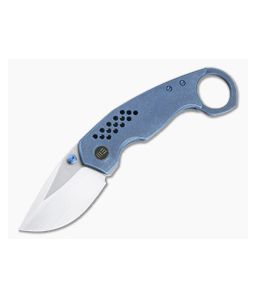 WE Envisage Front Flipper Blue Titanium Handles Satin 20CV Drop Point Blade 22013-4 - WE-WE22013-4 1