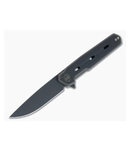 WE Knives Navo Flipper Bronze/Black Titanium Scales Black Stonewash 20CV Drop Point WE22026-3 - WE-WE22026-3 1