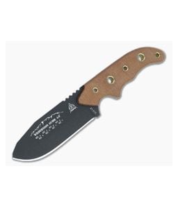 TOPS Wilderness Guide 4.0 Black 1095 Tan Canvas Micarta Fixed Blade WSG-4 - TP-WSG-4 1