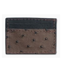 Yoder Leather Company Brown Ostrich Clip Wallet - YLC-003 1