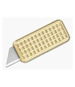 Rivery Zero V2 Grenade Pattern Brass Manual OTF Utility Knife (2.68" Closed) - RIV-ZV2-BRASS-GRENADE 1