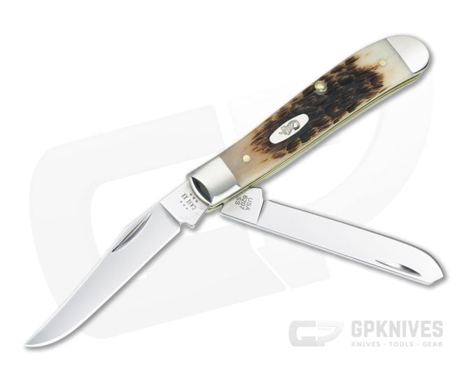 Case Mini Trapper Peach Seed Jig Amber Bone Slipjoint 00013 - CA-00013