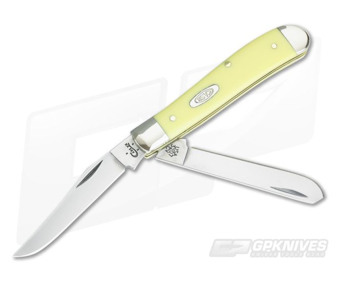 Case Mini Trapper Yellow Synthetic Handle Slipjoint 00029 - CA-00029