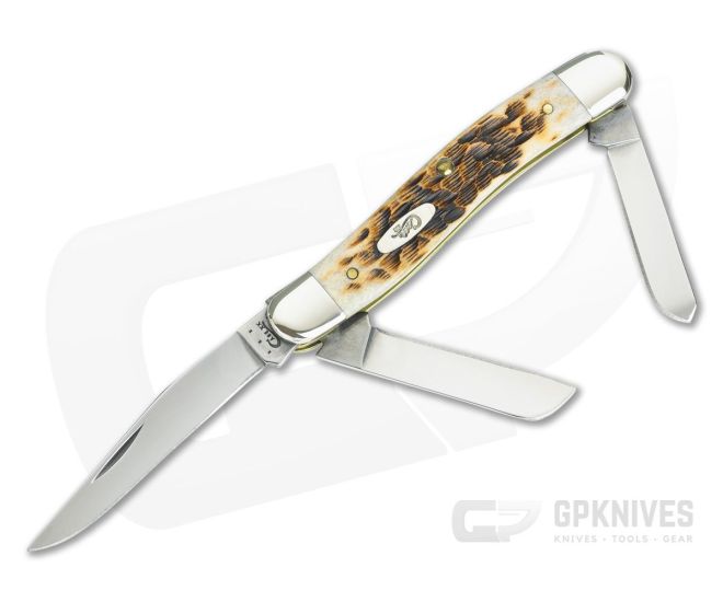 Case Amber Bone Carbon Medium Stockman - CA-00039