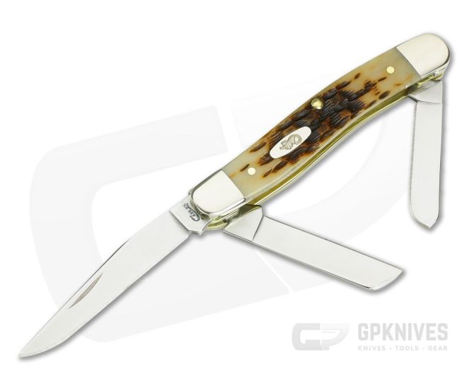 Case Amber Bone Peach Seed Jig Medium Stockman 00042 - CA-00042