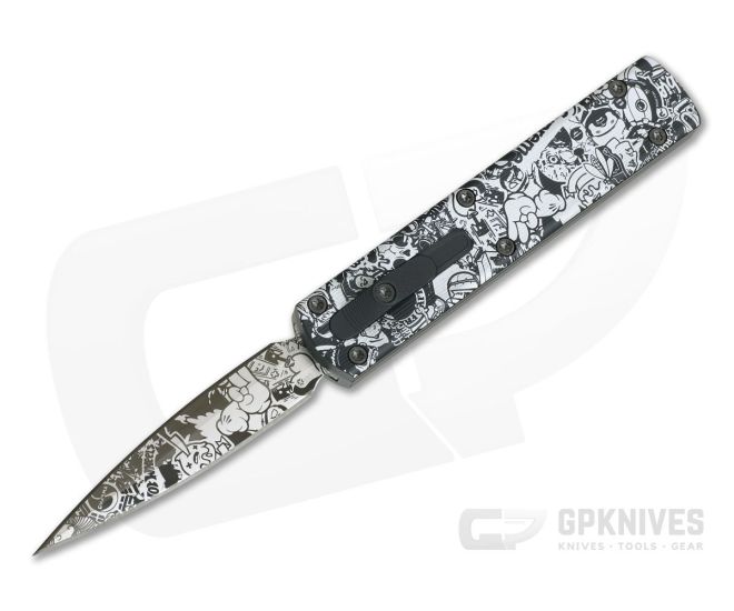D Rocket Design Zulu Spear Black Sticker Bomb DLC M390 OTF Automatic 0006 - DRD-0006