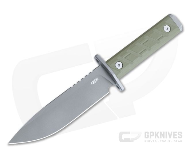 Zero Tolerance 0006 Textured OD Green G10 Handle Bead Blasted Clear Cerakote 3V Fixed Blade - ZT-0006