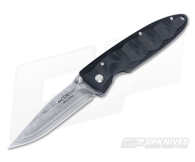 MCusta Damascus Basic Folder Black Micarta - MC-0012D