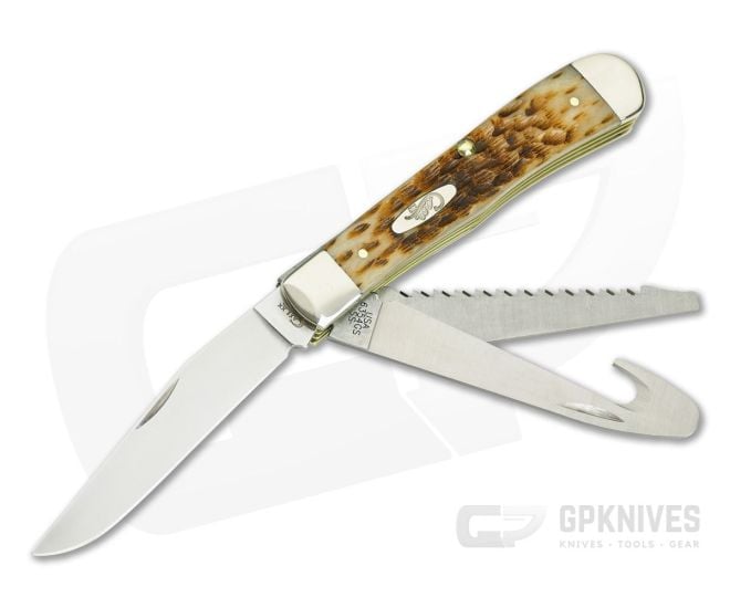 Case Amber Bone Peach Seed Jig Hunter Trapper 00149 - CA-00149