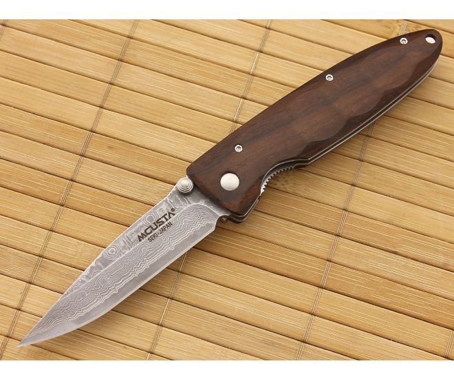 MCusta Basic Folder Cocobolo & Damascus with Clip - MC-0014D