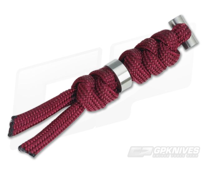 Chris Reeve Large Burgundy Lanyard Silver Hardware - CRK-0014