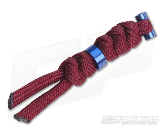 Chris Reeve Large Burgundy Lanyard Blue Hardware - CRK-0015