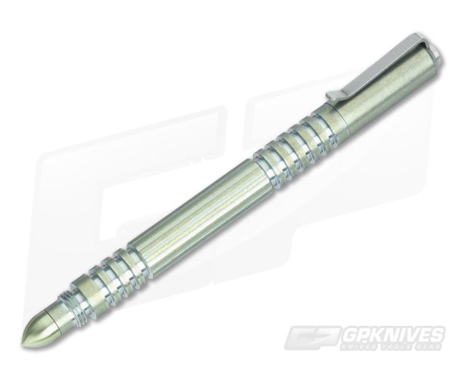 Hinderer Knives Investigator Pen Anodized Titanium - Green Hue - HK-0017