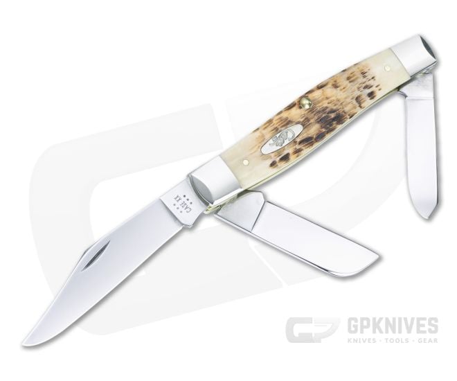 Case Amber Bone Large Stockman Carbon Steel 00204 - CA-00204