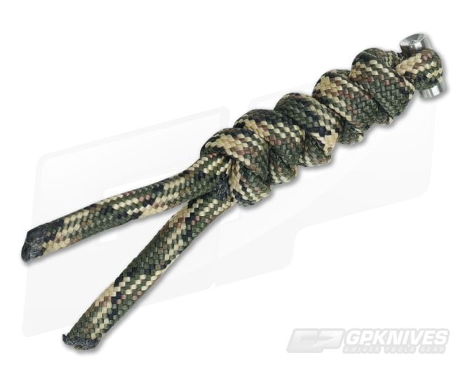 Chris Reeve Small Sebenza 21 Multicolored Knotted Lanyard Franklin Camo/Silver - CRK-0027