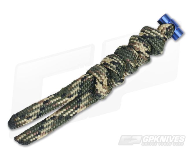 Chris Reeve Small Sebenza 21 Multicolored Knotted Lanyard Franklin Camo/Blue - CRK-0028
