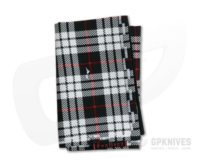 Fox Hanx Tartan Cotton Black and White Plaid Handmade Handkerchief - FH-002