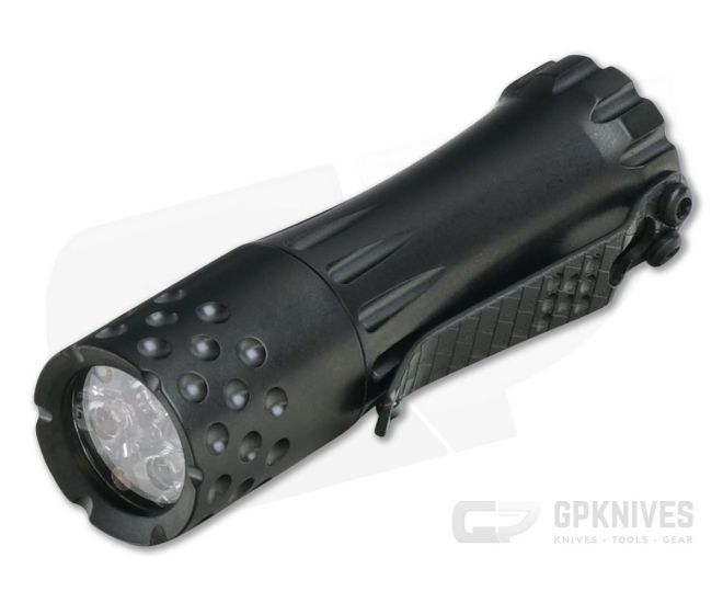 Laulima Metal Craft Malihini Flashlight Titanium Black DLC Dimpled Triangle Clip 4000K - LMC-002