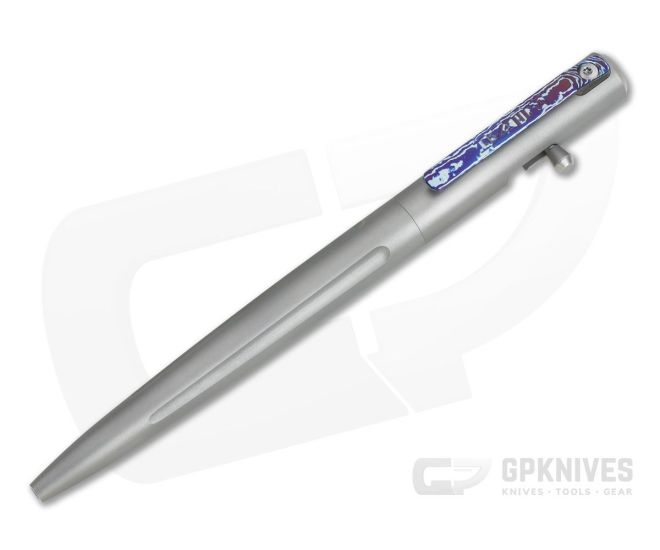 Pena Knives X-Series Bolt Action Ink Pen Media Blast Titanium MokuTi Clip - PK-002