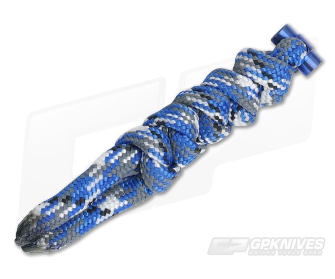 Chris Reeve Small Sebenza 21 Multicolored Knotted Lanyard Bucky Blue/Blue - CRK-0032